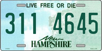NH license plate 3114645