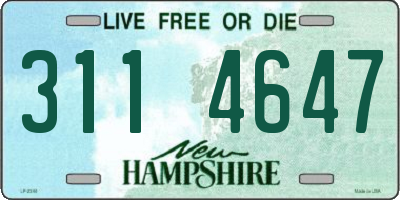 NH license plate 3114647
