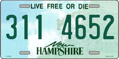NH license plate 3114652