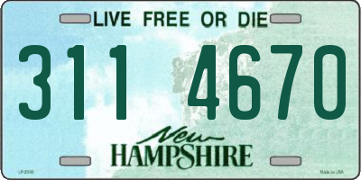 NH license plate 3114670