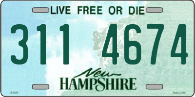 NH license plate 3114674