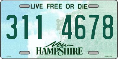 NH license plate 3114678