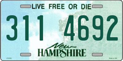 NH license plate 3114692