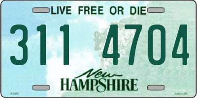 NH license plate 3114704