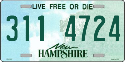 NH license plate 3114724