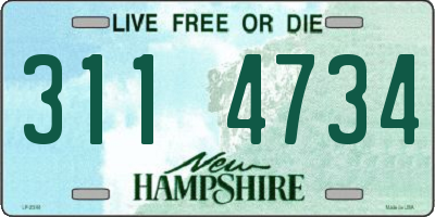 NH license plate 3114734