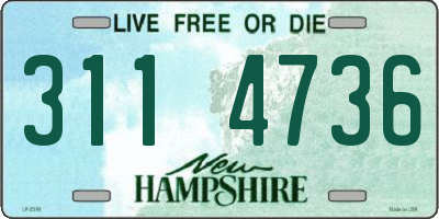 NH license plate 3114736