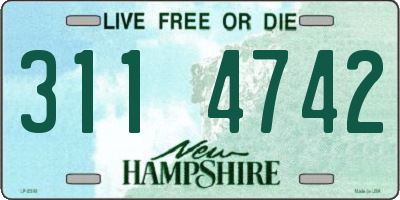 NH license plate 3114742