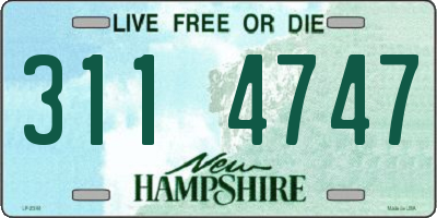 NH license plate 3114747