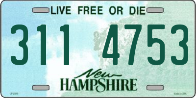 NH license plate 3114753