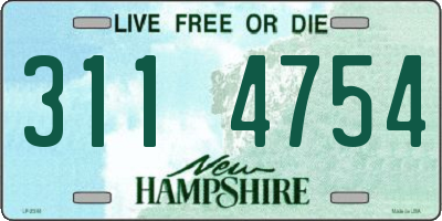 NH license plate 3114754