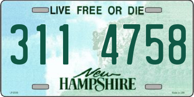 NH license plate 3114758