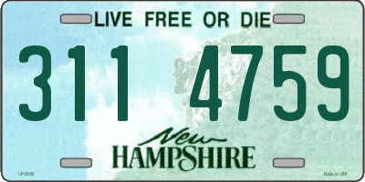 NH license plate 3114759