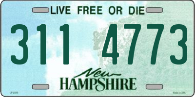 NH license plate 3114773