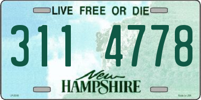 NH license plate 3114778