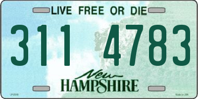 NH license plate 3114783