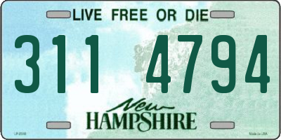 NH license plate 3114794