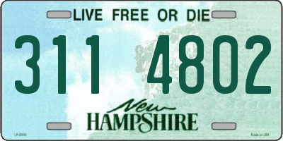 NH license plate 3114802
