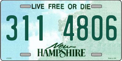 NH license plate 3114806
