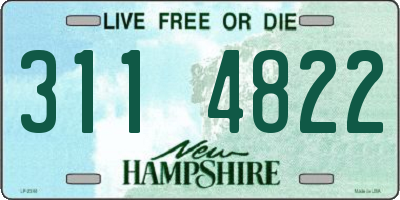 NH license plate 3114822
