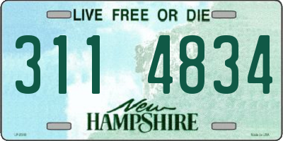 NH license plate 3114834