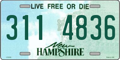 NH license plate 3114836