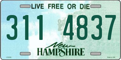 NH license plate 3114837