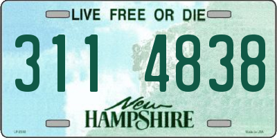 NH license plate 3114838