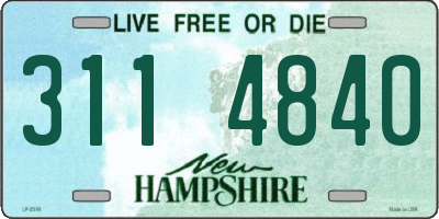 NH license plate 3114840