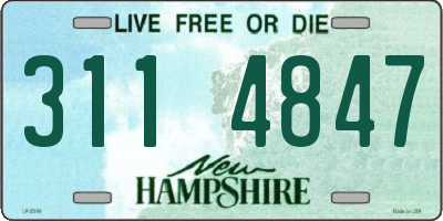 NH license plate 3114847