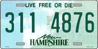 NH license plate 3114876