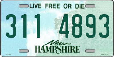 NH license plate 3114893