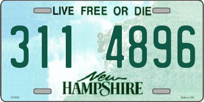NH license plate 3114896