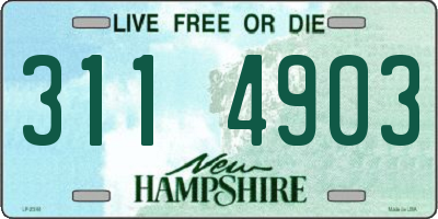 NH license plate 3114903