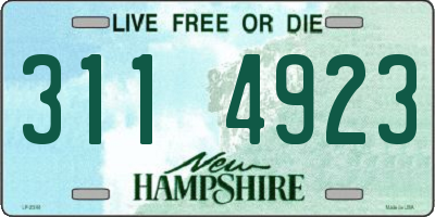 NH license plate 3114923