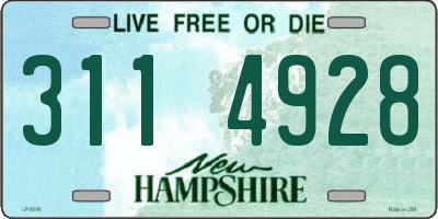 NH license plate 3114928