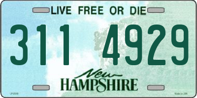 NH license plate 3114929