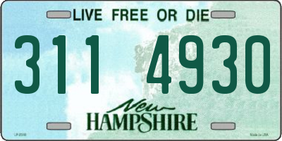 NH license plate 3114930