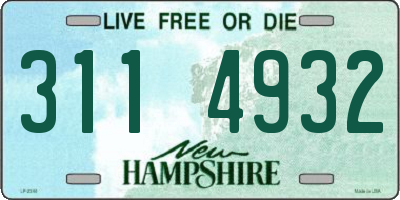 NH license plate 3114932