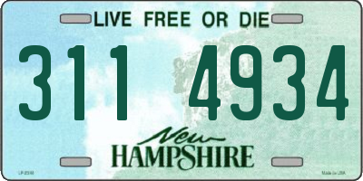 NH license plate 3114934