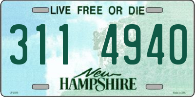 NH license plate 3114940
