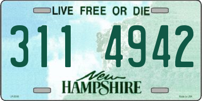 NH license plate 3114942