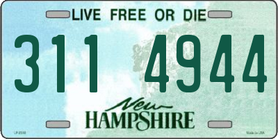 NH license plate 3114944