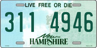 NH license plate 3114946