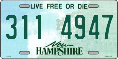 NH license plate 3114947
