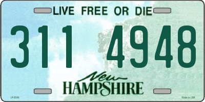 NH license plate 3114948