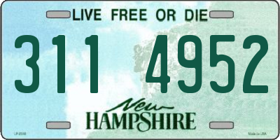 NH license plate 3114952