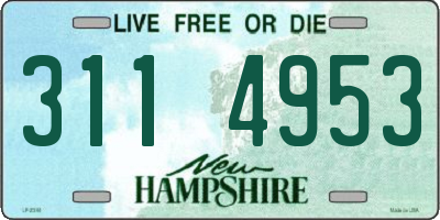 NH license plate 3114953