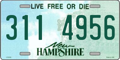 NH license plate 3114956