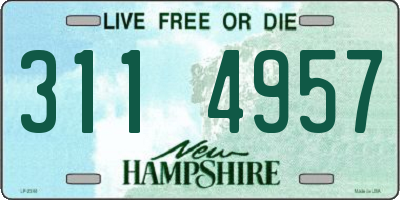 NH license plate 3114957